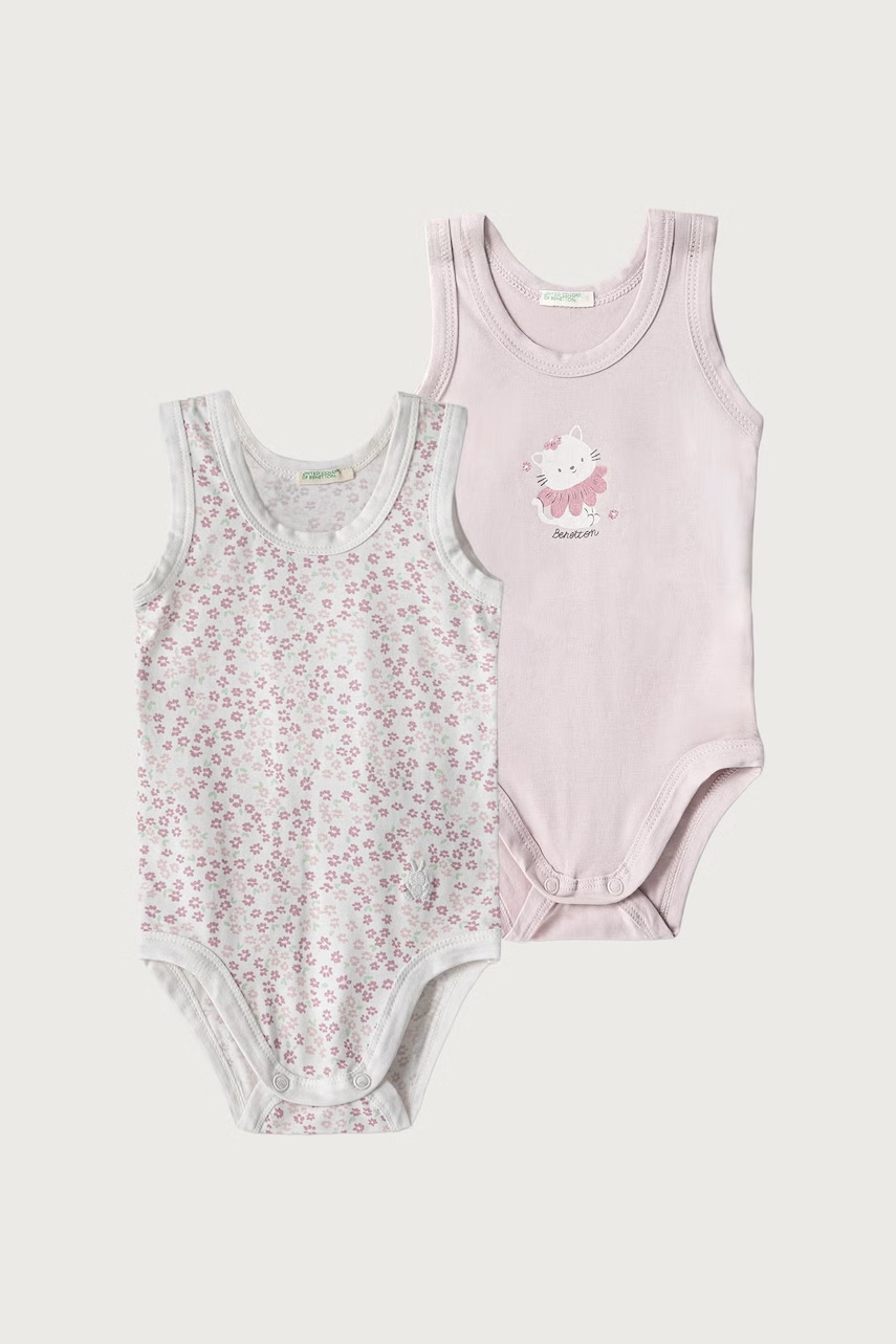 United Colors of Benetton  body dětské bavlněné s elastanem 2-pack