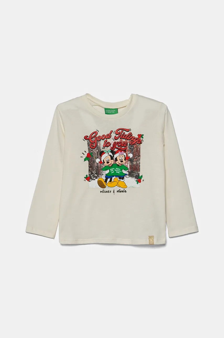 United Colors of Benetton  Dětské bavlněné tričko s dlouhým rukávem
