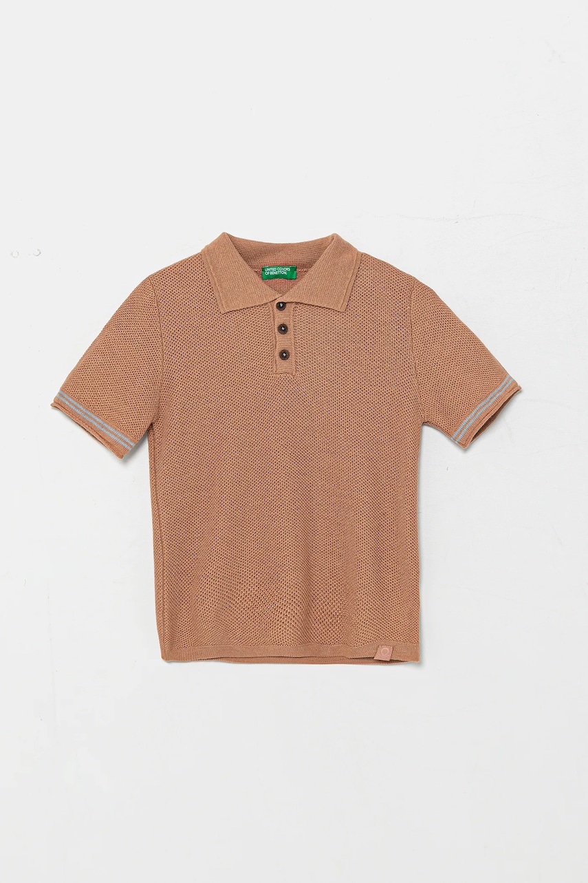 United Colors of Benetton  Dětské polo tričko ze lněné směsi