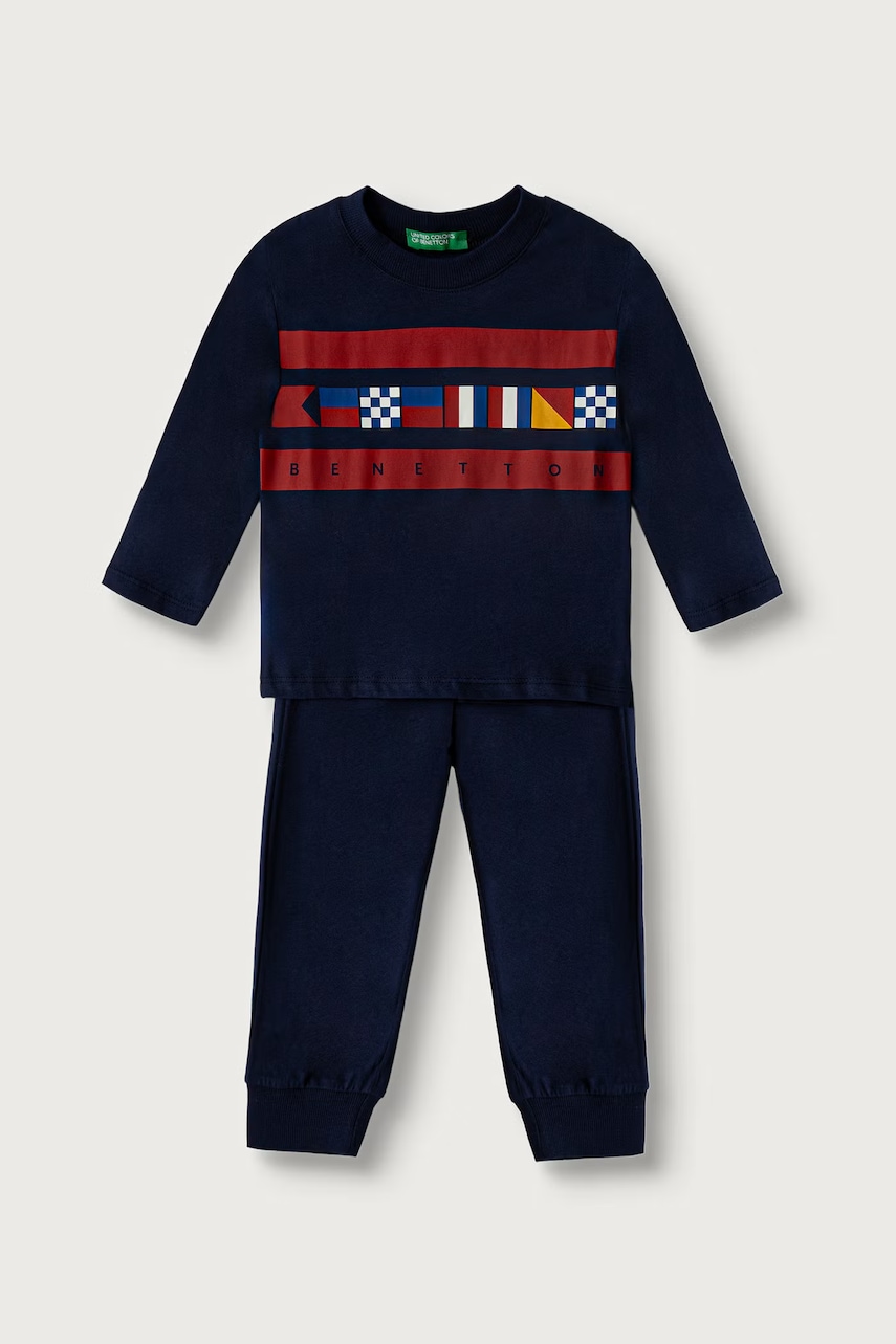 United Colors of Benetton  dvoudílné pyžamo dětské bavlněné s elastanem