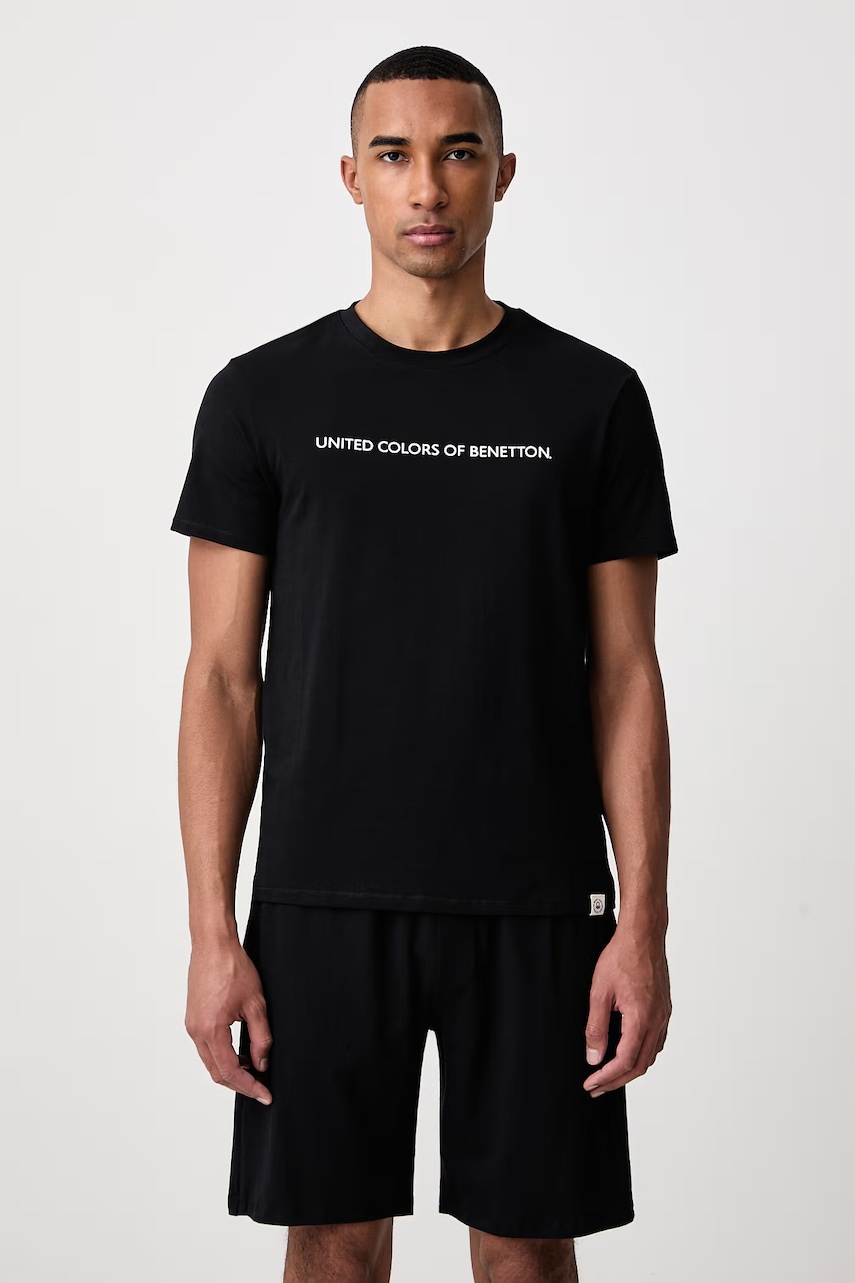 United Colors of Benetton  dvoudílné pyžamo pánské bavlněné s elastanem