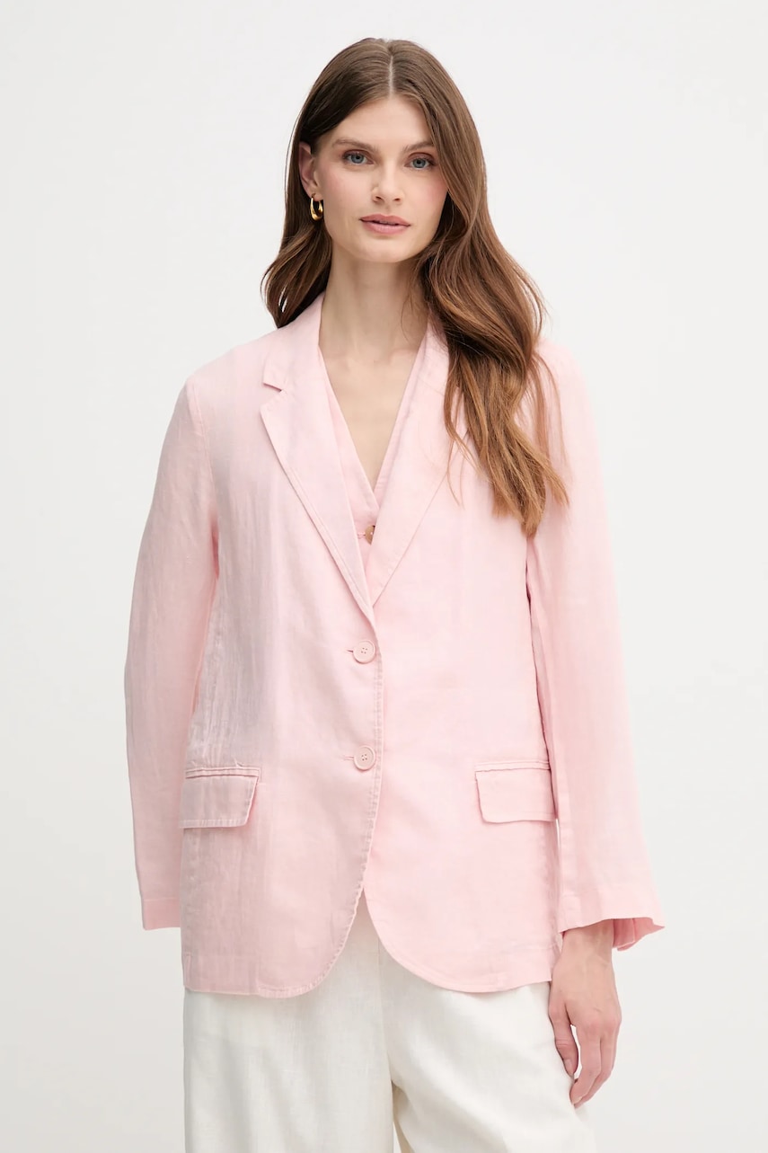 United Colors of Benetton  jednořadé sako dámské lněné