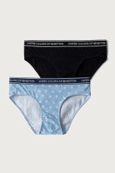 United Colors of Benetton  kalhotky dětské bavlněné s elastanem 2-pack