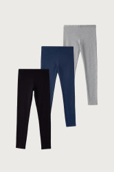 United Colors of Benetton  legíny dětské bavlněné s elastanem 3-pack