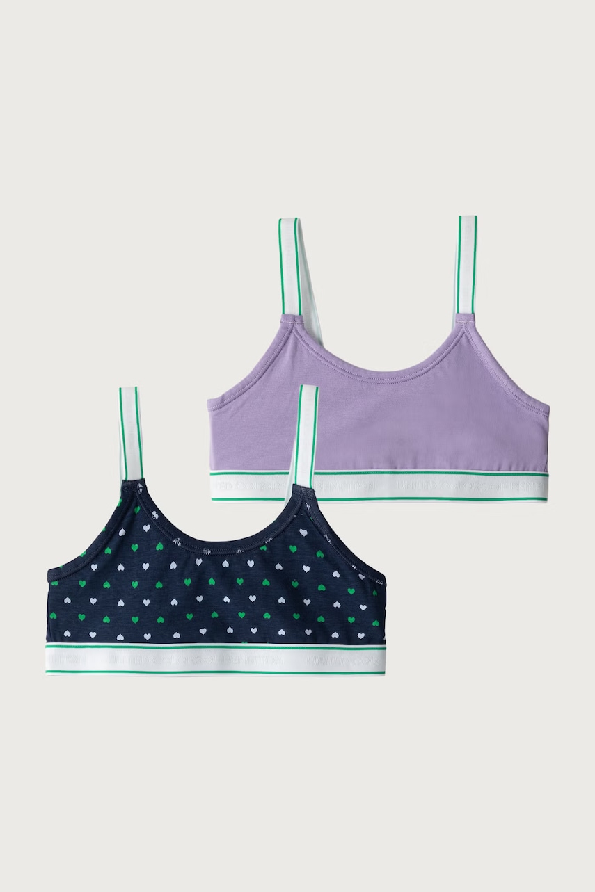 United Colors of Benetton  podprsenka dětská bavlněná s elastanem 2-pack