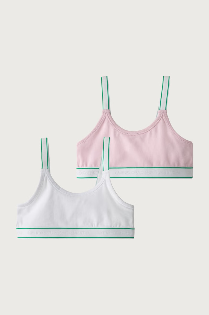 United Colors of Benetton  podprsenka dětská bavlněná s elastanem 2-pack