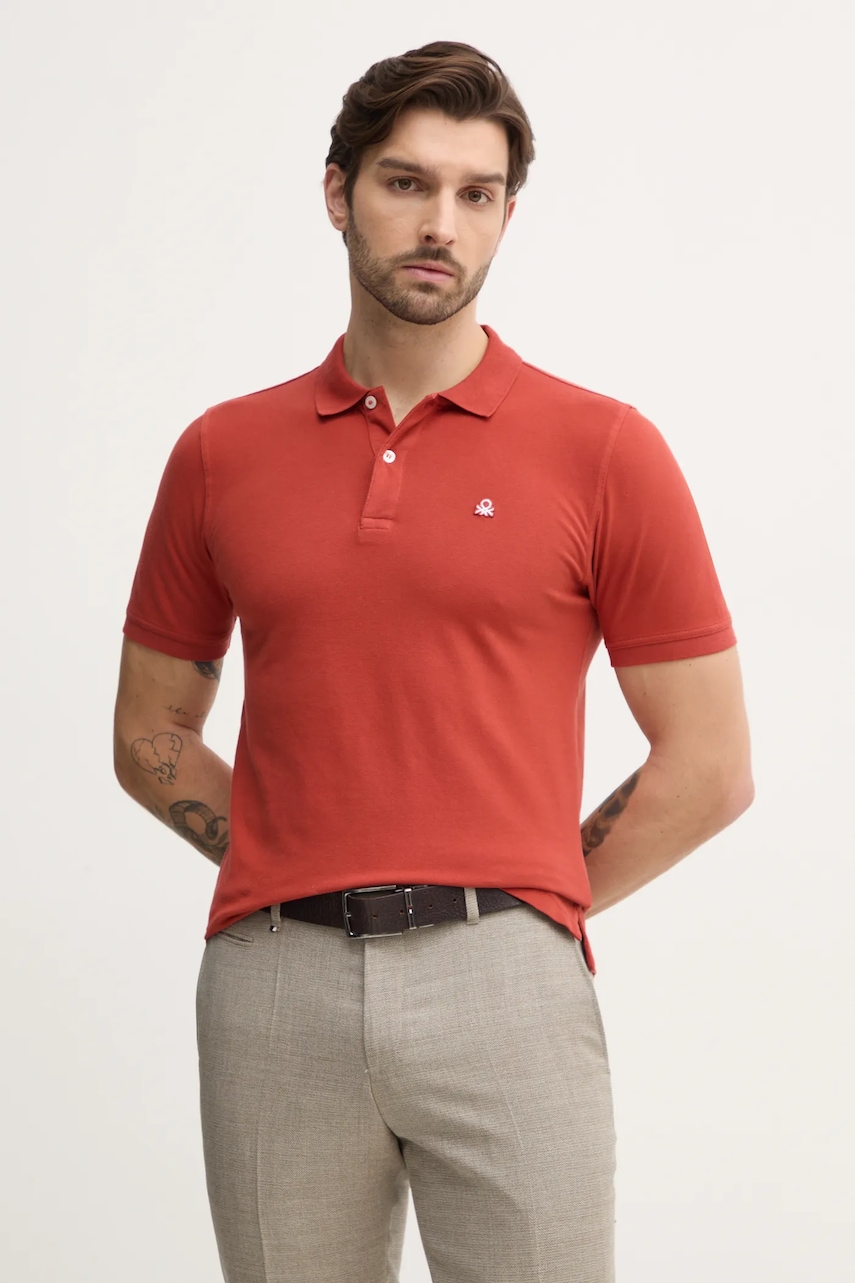 United Colors of Benetton  polo pánské bavlněné s elastanem
