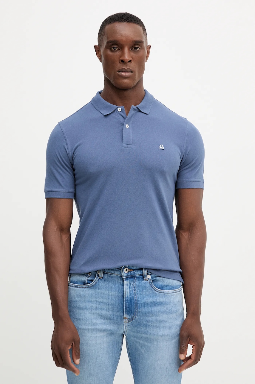 United Colors of Benetton  polo pánské bavlněné s elastanem
