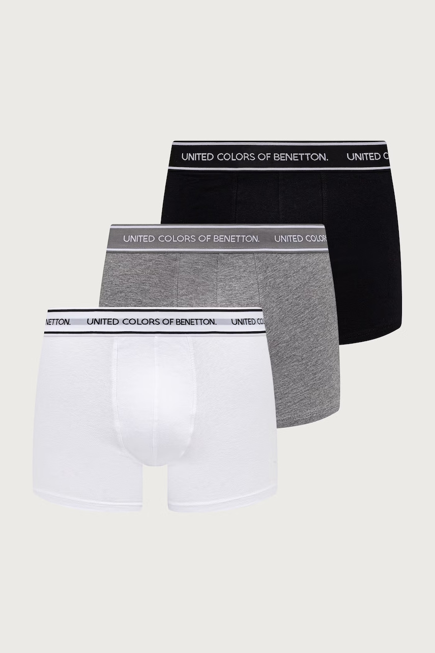 United Colors of Benetton  přiléhavé boxerky pánské bavlněné s elastanem 3-pack
