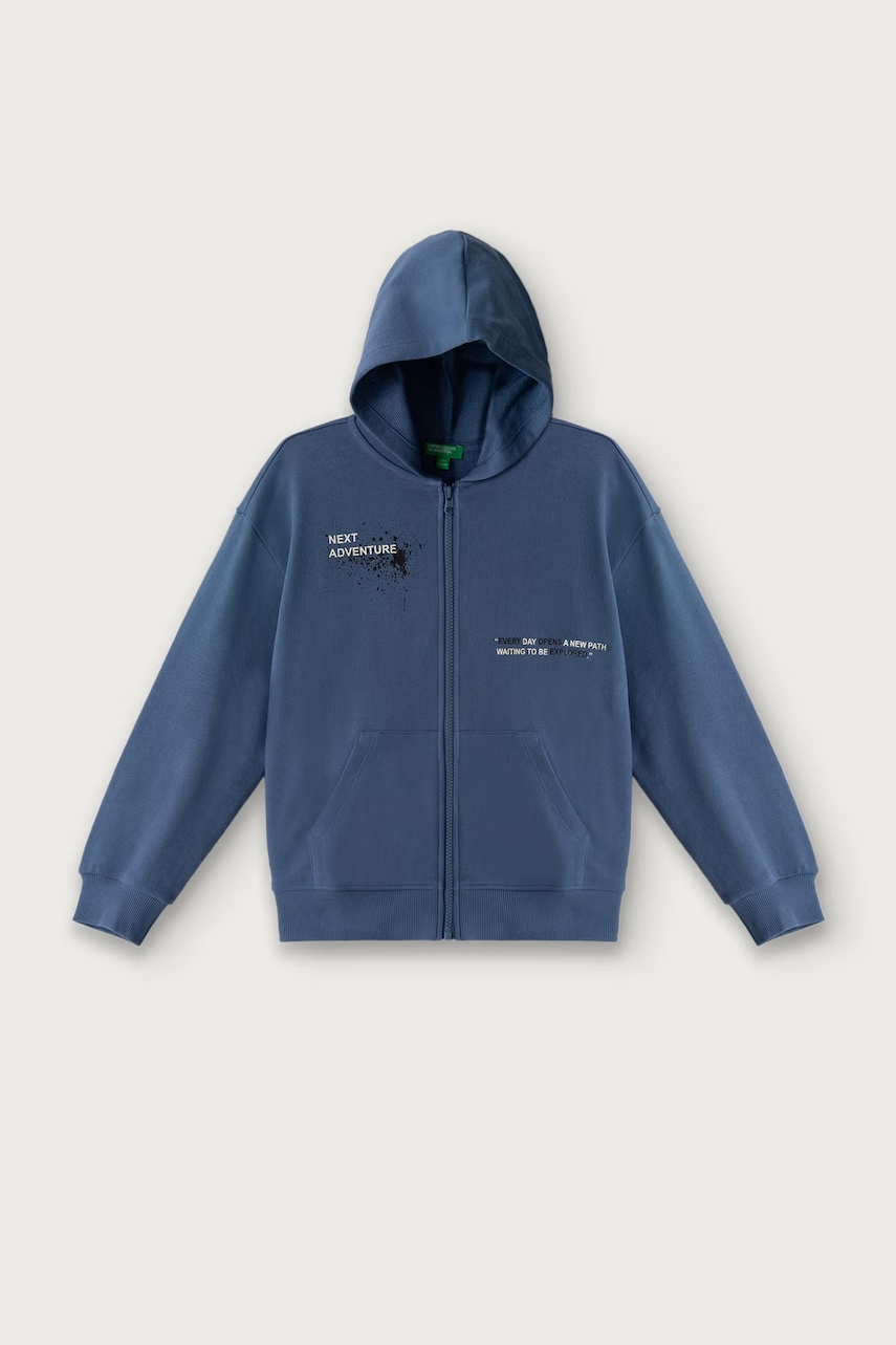 United Colors of Benetton  rozepínací mikina s kapucí dětská bavlněná