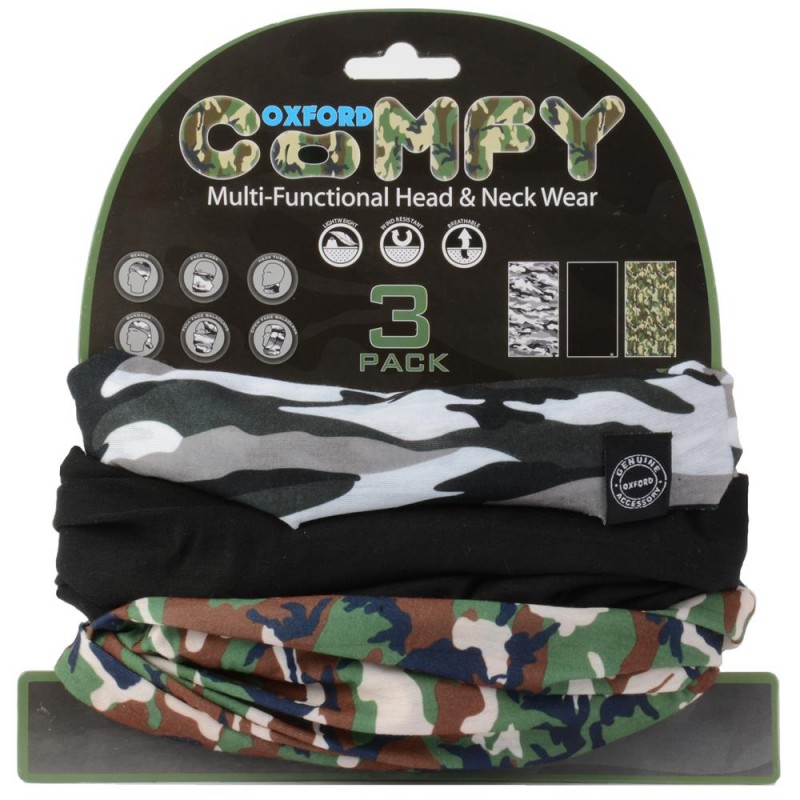 Univerzální multifunkční nákrčník Oxford Comfy 3-pack camo