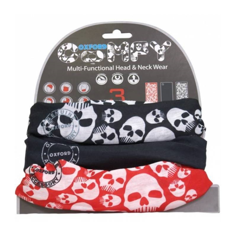 Univerzální multifunkční nákrčník Oxford Comfy 3-pack Skulls