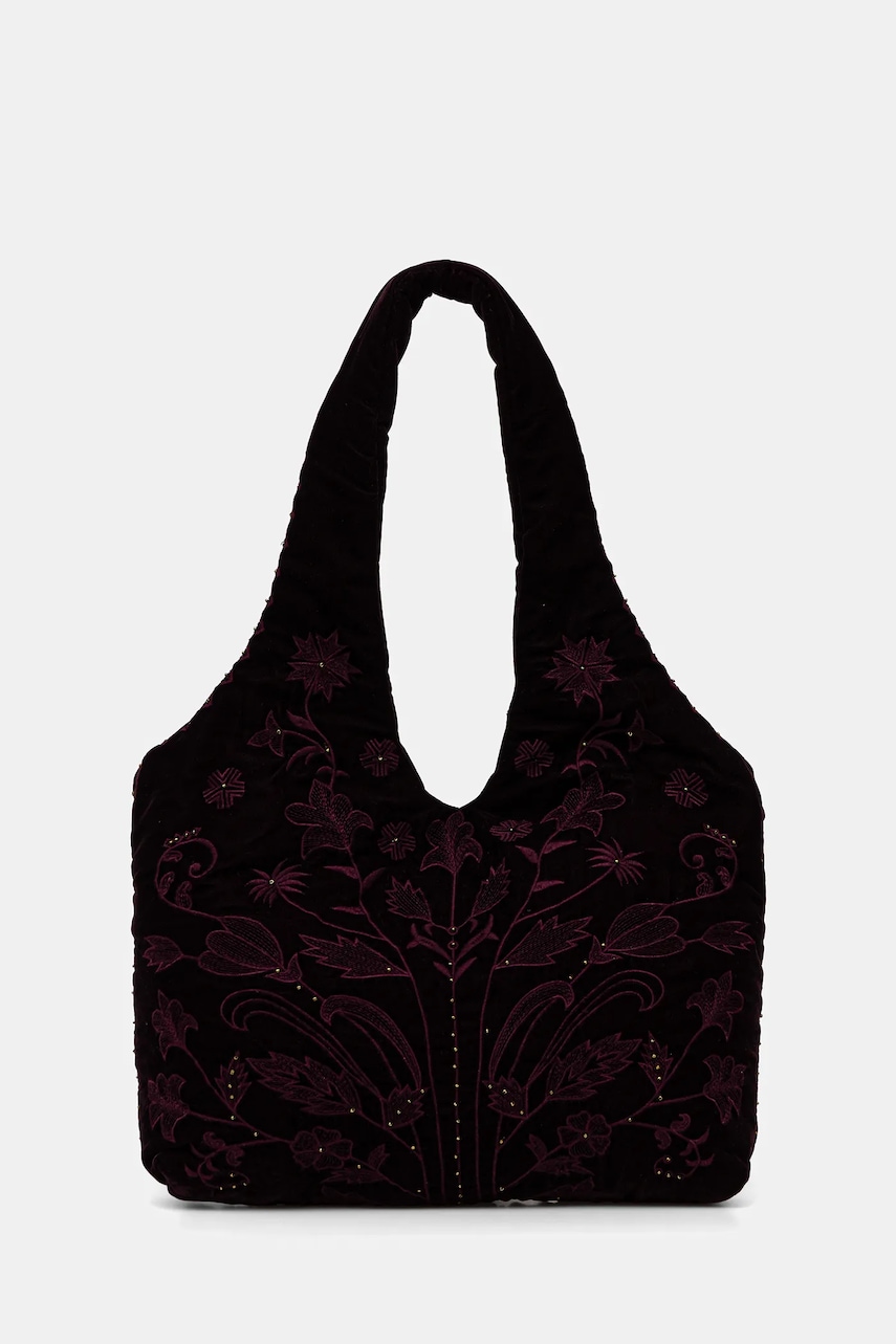 Velurová kabelka Hoss Intropia vínová barva, 2052028