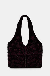 Velurová kabelka Hoss Intropia vínová barva, 2052028