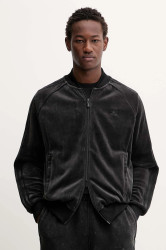 Velurová mikina adidas Originals Sst Tt pánská, šedá barva, s aplikací, JX1559