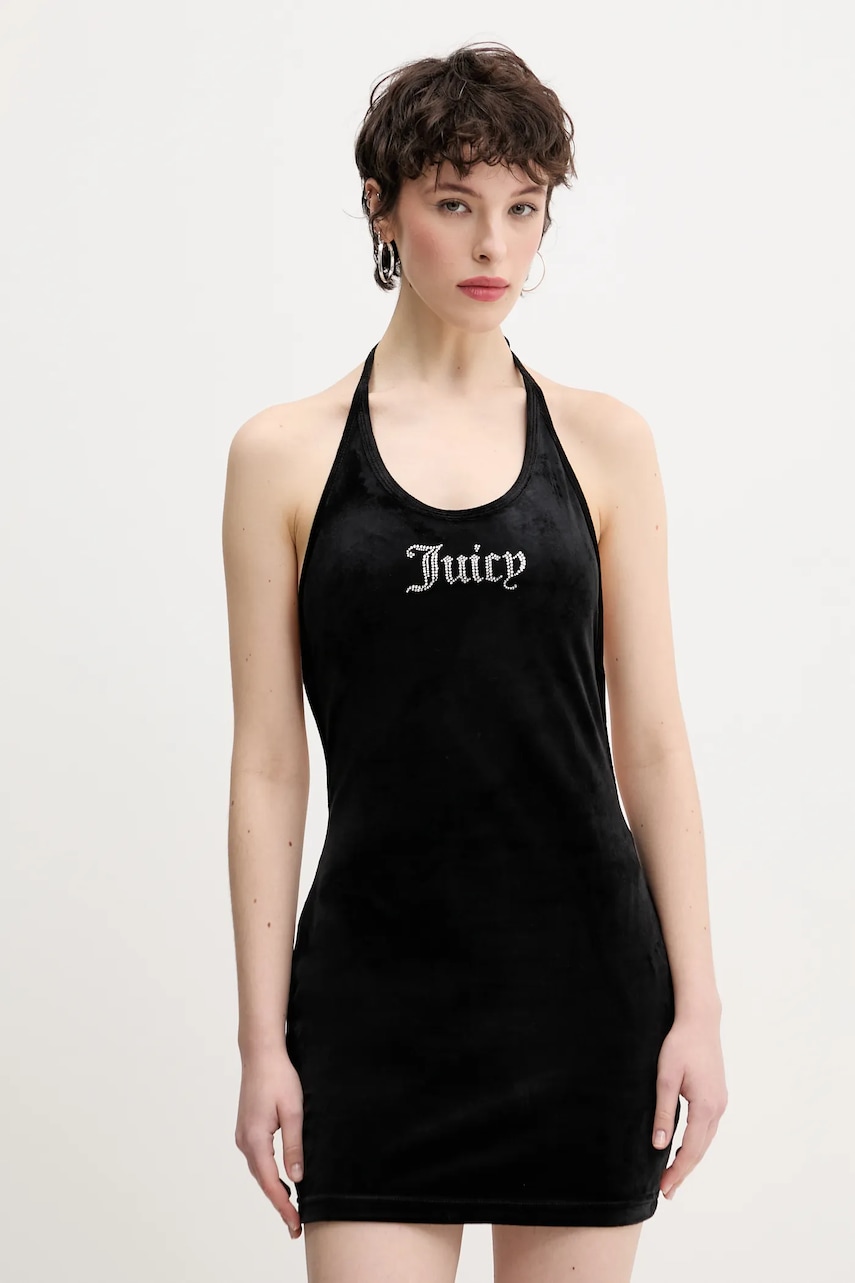 Velurové šaty Juicy Couture HALTER