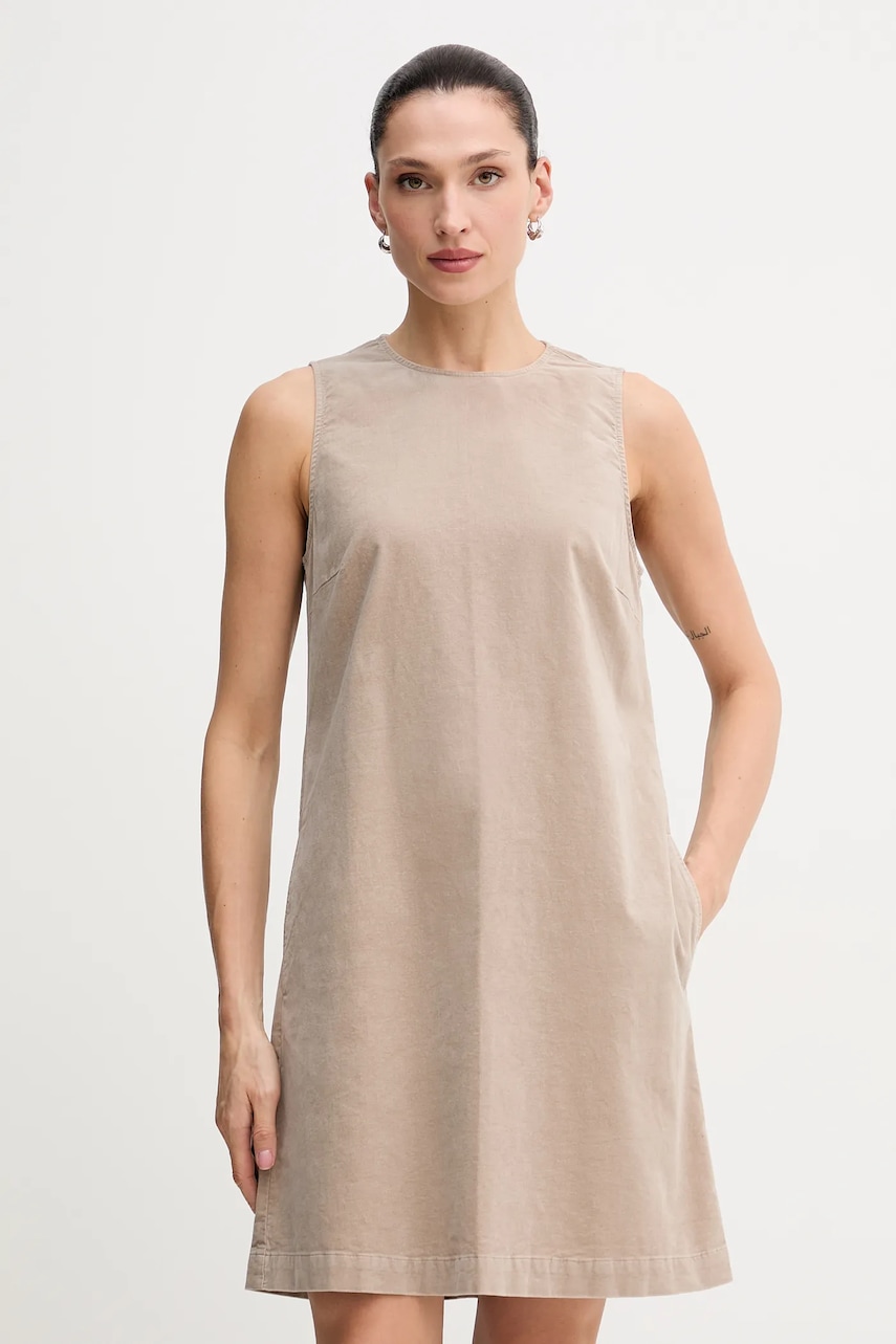 Velurové šaty Marc O'Polo béžová barva, mini, 511096821331