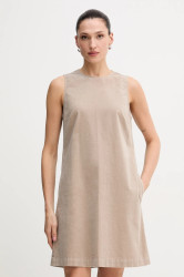 Velurové šaty Marc O'Polo béžová barva, mini, 511096821331