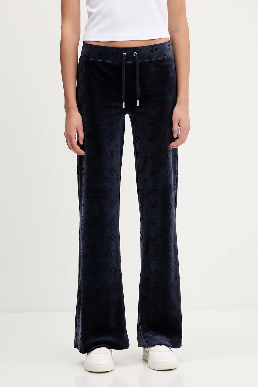 Velurové teplákové kalhoty Juicy Couture Monogram Lisa