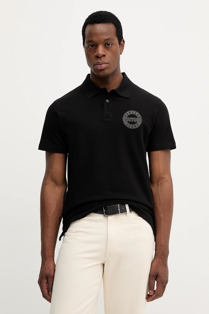 Versace Jeans Couture  Bavlněné polo tričko