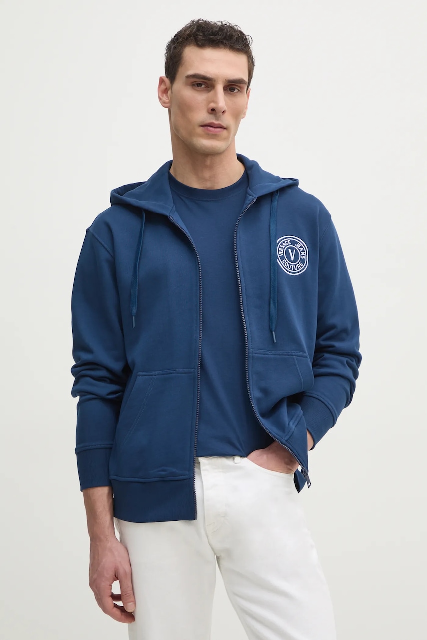 Versace Jeans Couture  rozepínací mikina s kapucí pánská bavlněná
