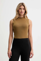 Vesta Calvin Klein dámská, hnědá barva, s pologolfem, LV044D316G