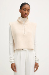 Vesta Morgan dámská, béžová barva, s pologolfem, 5COLA