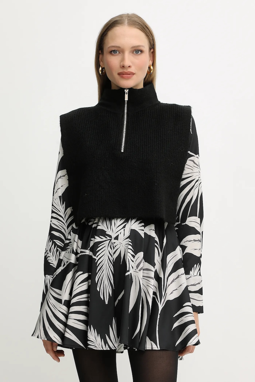 Vesta Morgan dámská, černá barva, s pologolfem, 5COLA