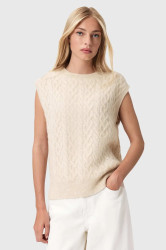 Vesta s přídavkem vlny AllSaints béžová barva, s golfem, W060KD