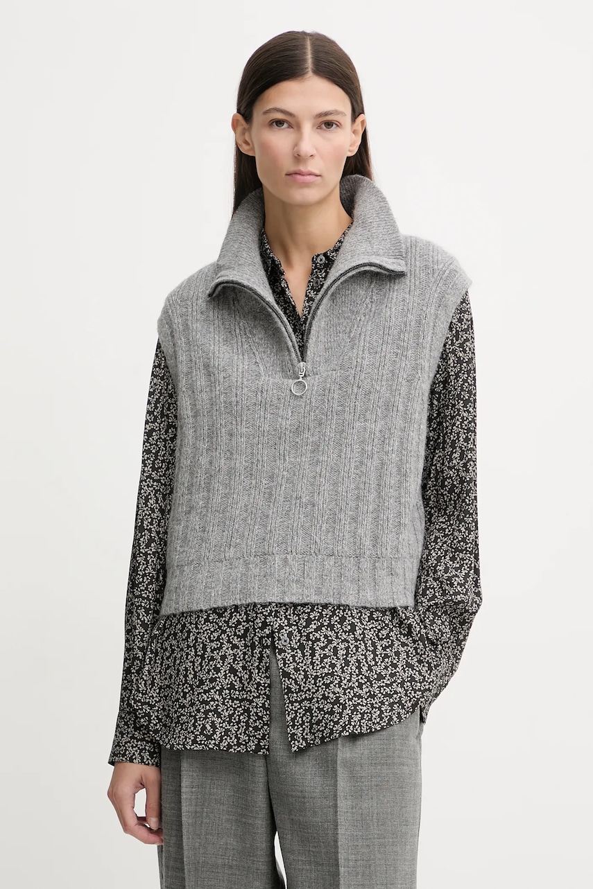 Vesta s přídavkem vlny Marc O'Polo šedá barva, 5000007565