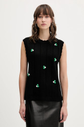 Vesta s přídavkem vlny Stine Goya černá barva, SG-AW25-K043-2359