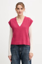 Vesta s přídavkem vlny United Colors of Benetton růžová barva, 126WD4033