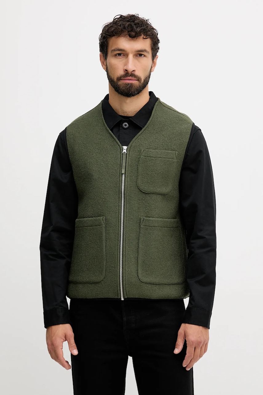 Vesta s přídavkem vlny United Colors of Benetton zelená barva, 24RDUJ00R