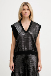 Vesta s příměsí vlny Armani Exchange dámská, černá barva, XW001325 AF16682