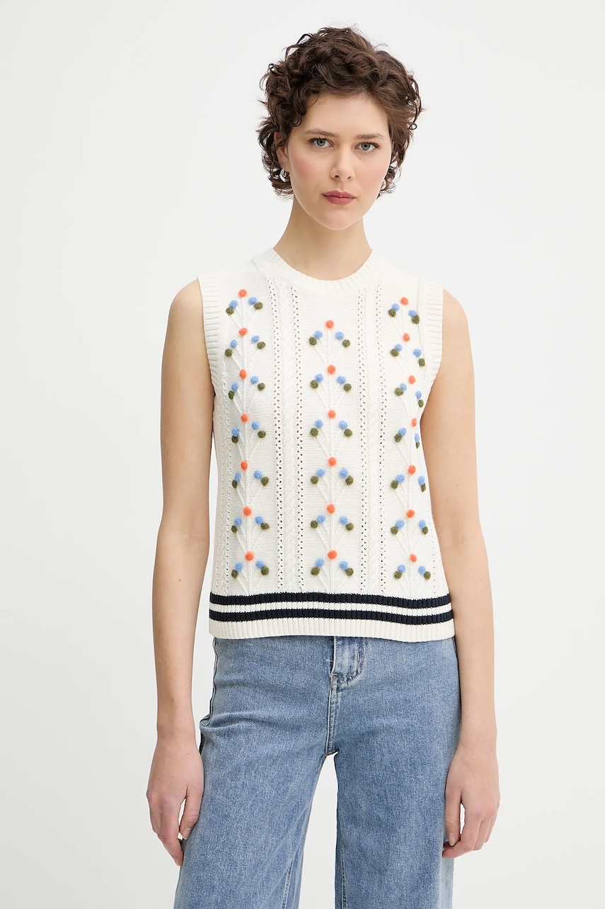 Vesta s příměsí vlny PS Paul Smith dámská, béžová barva, W2R-592N-T31335