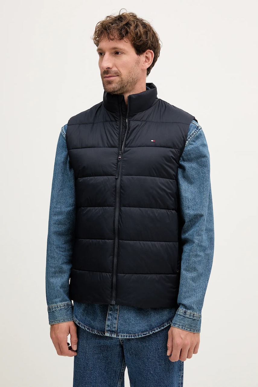 Vesta Tommy Hilfiger tmavomodrá barva, přechodná, MW0MW41981