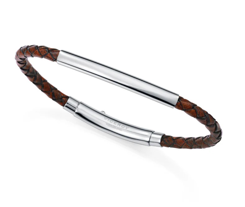 Viceroy Hnědý kožený náramek pro muže Magnum 15163P01011