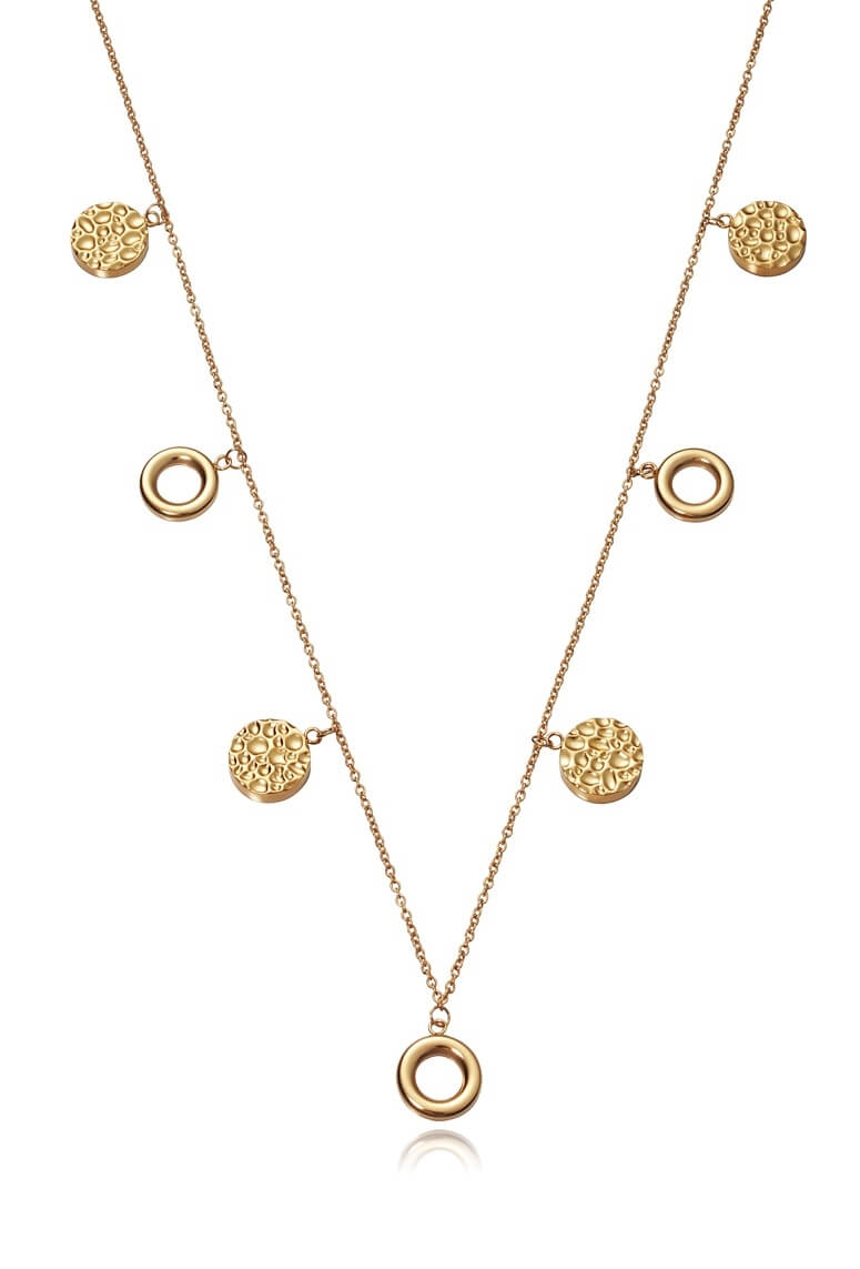 Viceroy Pozlacený náhrdelník s kruhovými přívěsky Air 75276C01012