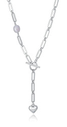 Viceroy Výrazný ocelový náhrdelník s pravou perlou Chic 14205C01000