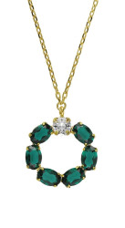 Victoria Cruz Moderní pozlacený náhrdelník s krystaly Harmony A4687-20DG