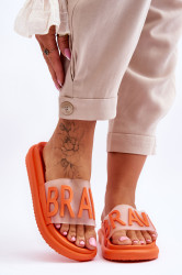 VINCEZA Dámské pantofle na platformě Orange Brave