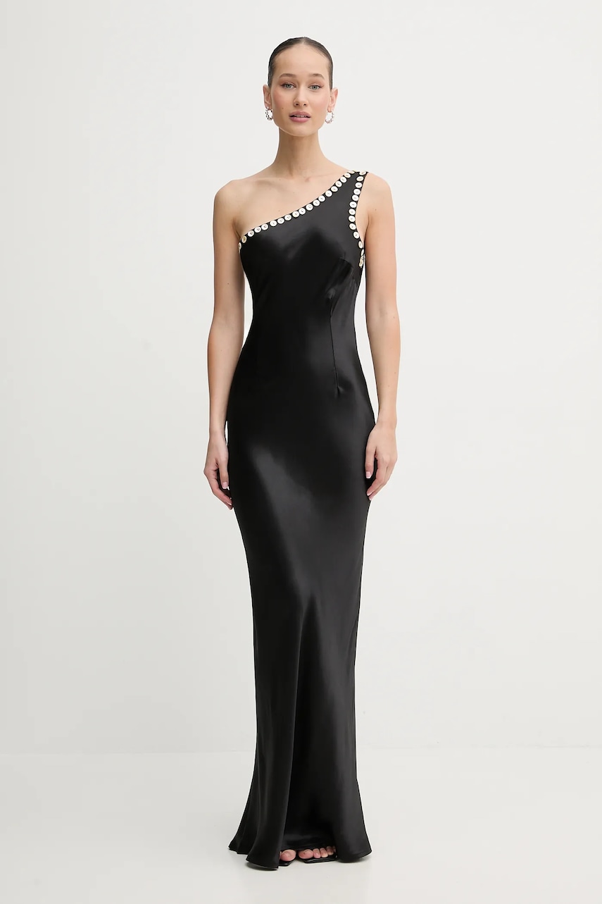 Viskózové šaty Never Fully Dressed černá barva, maxi, NFDDR3035