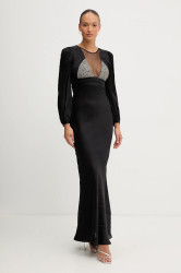 Viskózové šaty Twinset černá barva, maxi, 252TT2131