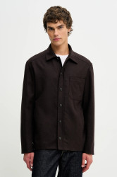 Vlněná bunda A.P.C. hnědá barva, přechodná