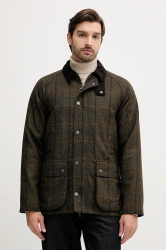 Vlněná bunda Barbour BEDALE hnědá barva, přechodná, MWO0288