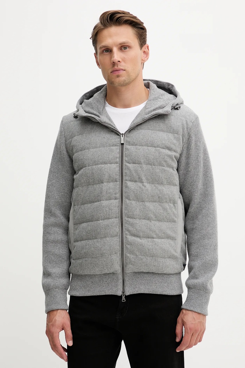 Vlněná bunda Paul&Shark šedá barva, zimní, 15311276