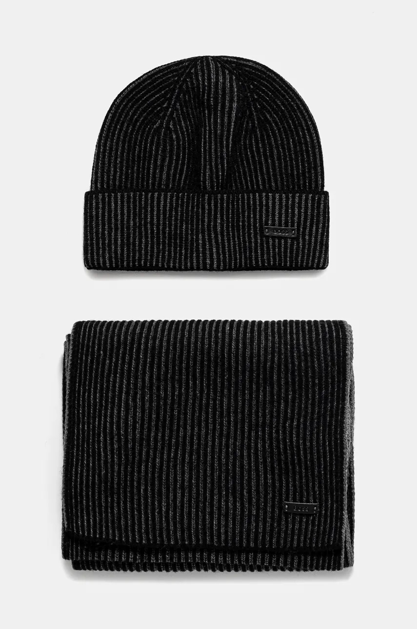 Vlněná čepice a šála BOSS Ercole_SET