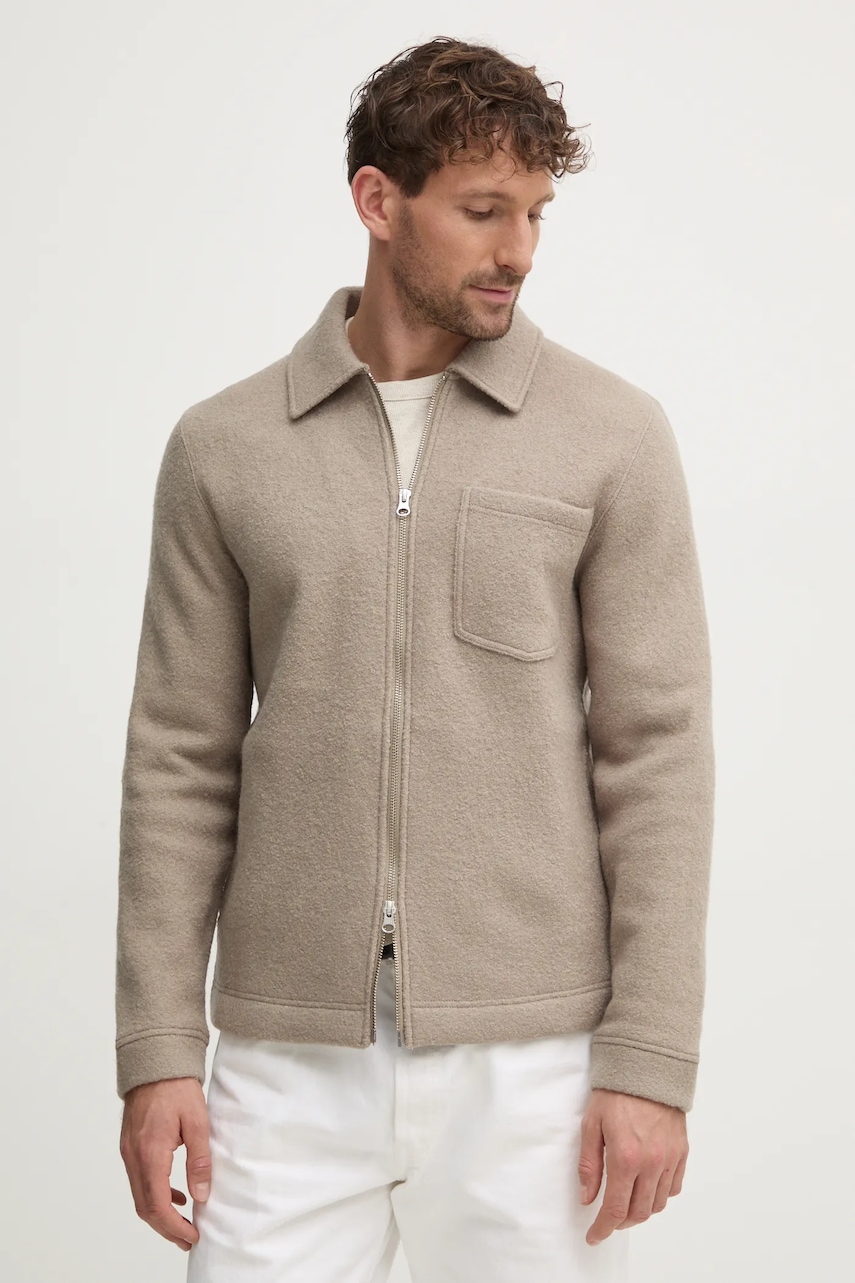 Vlněná košilová bunda Samsoe Samsoe