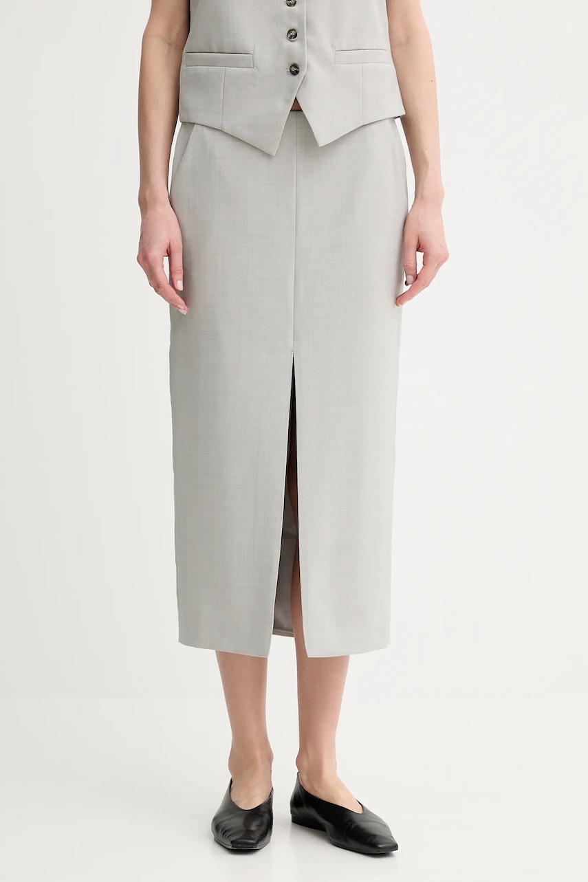 Vlněná sukně Day Birger et Mikkelsen Mantel šedá barva, midi, DAY65243725