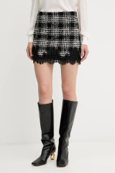 Vlněná sukně Twinset černá barva, mini, áčková, 252TT2112